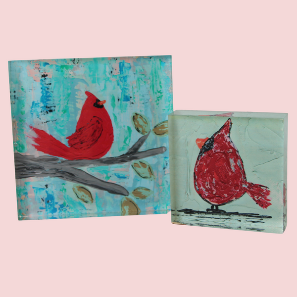 Acrylic Block Art Cardinals