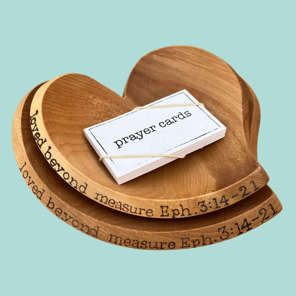 Wooden Heart PrayerBowl - Ephesians 3:14-21