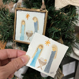 Hand-Painted Watercolor Holy Family Ornament