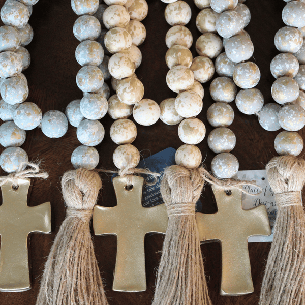 Blessing Beads with Cross and Tassel