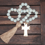 Blessing Beads with Cross and Tassel